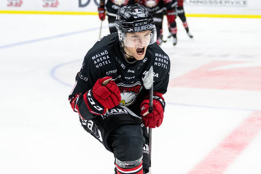 Malmö Redhawks Johan Olofsson jublar