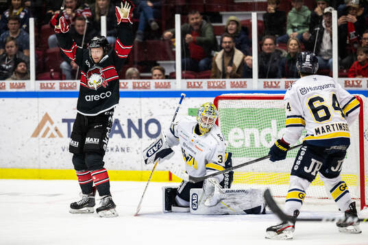 Malmö Redhawks Carl Söderberg jublar