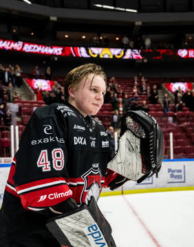 Malmö Redhawks målvakt Oskar Blomgren