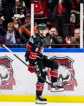 Malmö Redhawks Johan Olofsson jublar