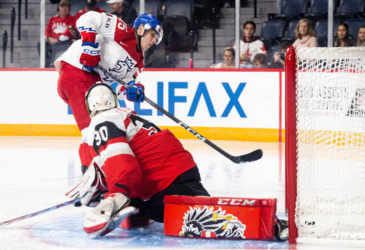 Jiri Kulich of Czech Republic scores the 0-8 goal behind
