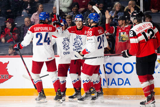 Jiri Kulich of Czech Republic celebrates the 0-8 goal