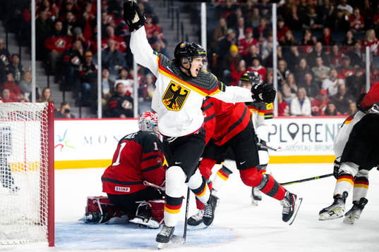Phillip Sinn of Germany celebrates the 1-1 goal
