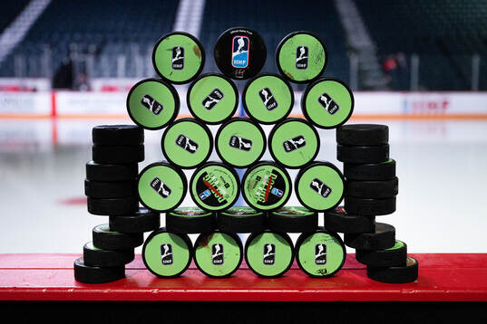 Pucks piled up