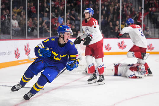 Ludvig Jansson of Sweden celebrates