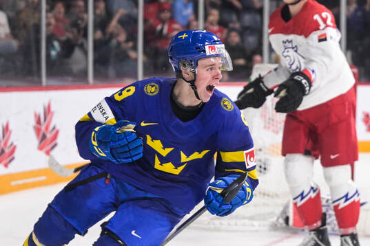 Ludvig Jansson of Sweden celebrates