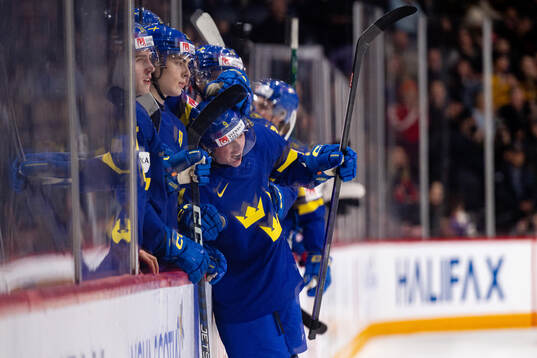 Ludvig Jansson of Sweden celebrates the 2-1 goal