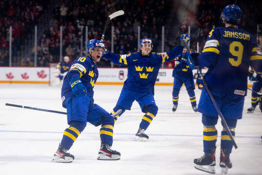 Fabian Wagner , Noah Östlund and Ludvig Jansson of Sweden