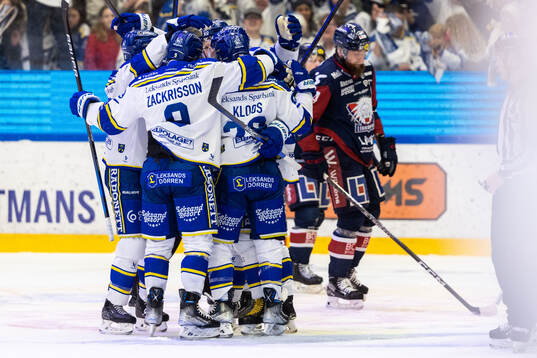 Leksands spelare jublar