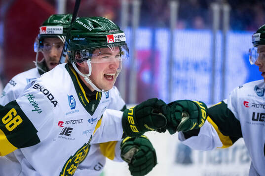 Björklövens Elliot Ekefjärd jublar