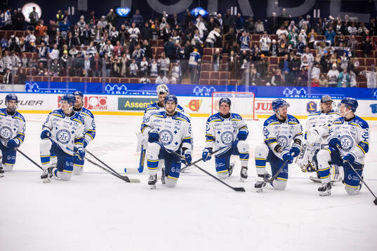 Leksands spelarna jublar