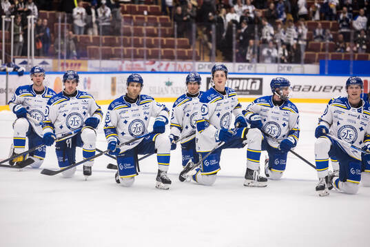 Leksands spelarna jublar