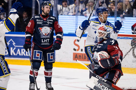 Linköpings målvakt Jesper Myrenberg och Jasse Ikonen
