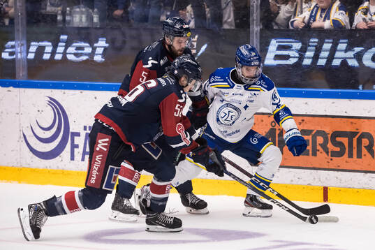 Leksands Oskar Lang och Linköpings Elias Sjöström och