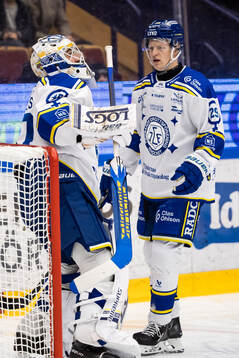 Leksands målvakt Mantas Armalis och Emil Heineman