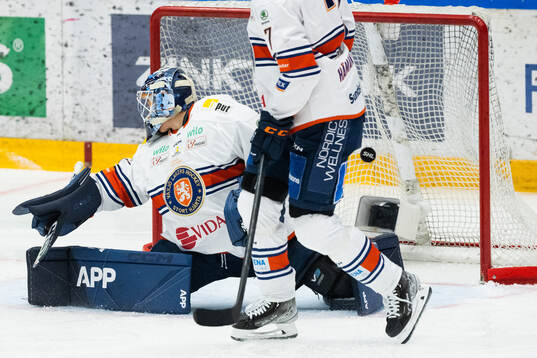 HV71s Nicholas Shore (ej i bild) gör 1-0 bakom Växjös