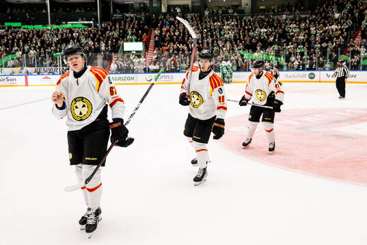 Brynäs Julius Bergman, David Sklenicka och Greg Scott
