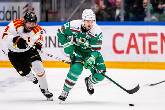 Brynäs Anton Rödin och Rögles Brady Ferguson
