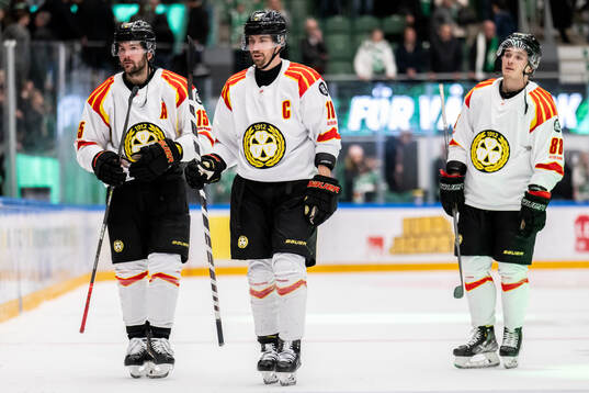 Brynäs Simon Bertilsson, Anton Rödin och Dmytro Timashov