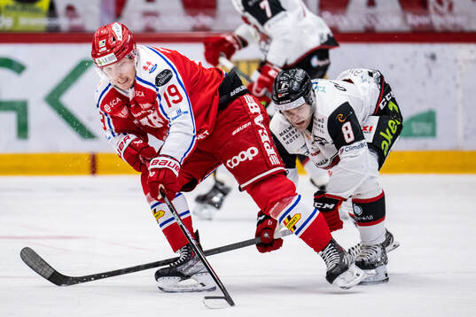 Timrås Erik Andersson och Malmö Redhawks Johan Olofsson