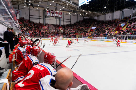 Timråspelare i avbytarbåset