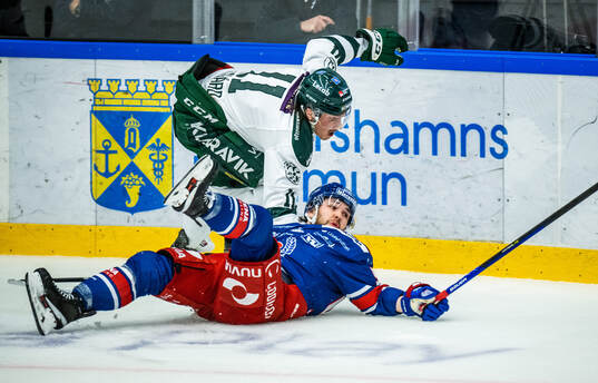 Färjestads Joakim Nygård och Oskarshamns David Quenneville