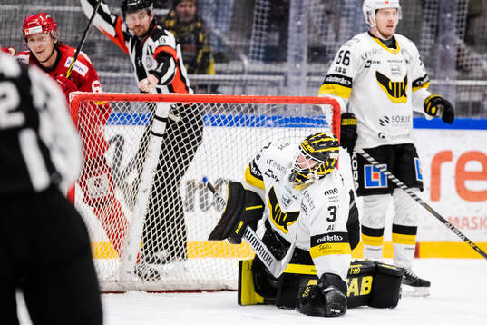 Västerås målvakt Johan Gustafsson deppar