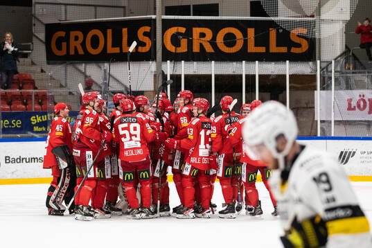 Almtunas spelare jublar