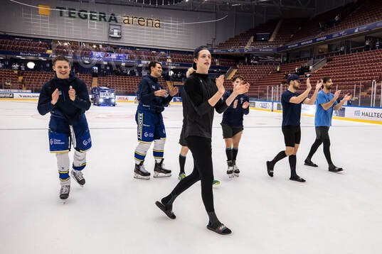Leksands spelarna jublar