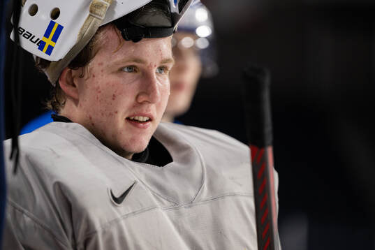 Goaltender Marcus Brännman of Sweden