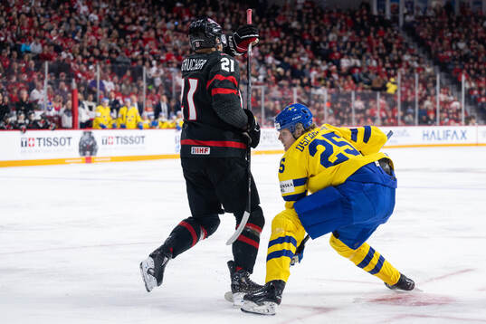 Nathan Gaucher of Canada and Milton Oscarson of Sweden
