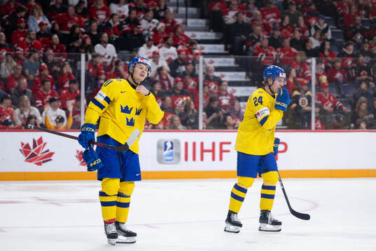 Fabian Lysell and Jonathan Lekkerimäki of Sweden look