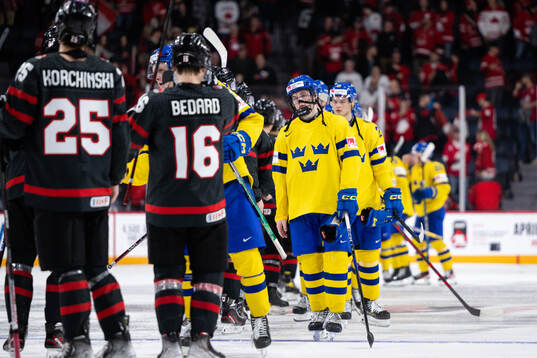 Axel Sandin-Pellikka of Sweden looks dejected