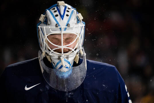 Goaltender Jani Lampinen of Finland