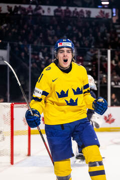 Leo Carlsson of Sweden celebrates