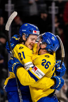 Leo Carlsson and Victor Stjernborg of Sweden celebrate