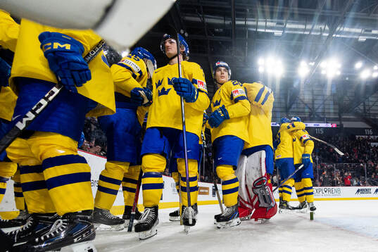 Calle Odelius and Liam Öhgren of Sweden celebrate