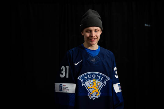 Goaltender Jani Lampinen of Finland