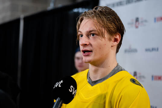 Goaltender Carl Lindbom of Sweden