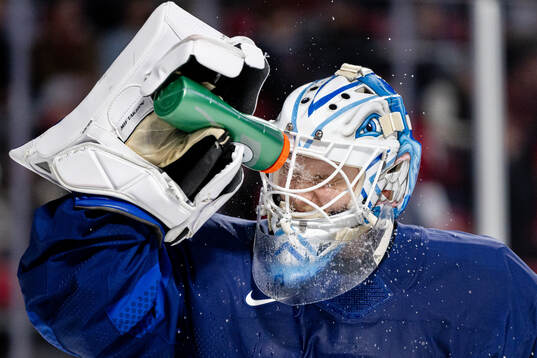 Goaltender Jani Lampinen of Finland