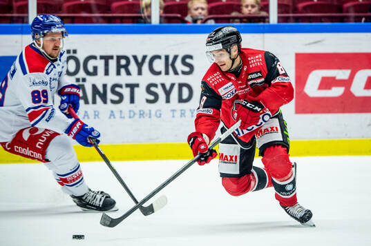 Malmö Redhawks Johan Olofsson mot Oskarshamns Patrik