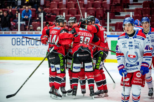 Malmö Redhawks Carl-Johan Lerby jublar