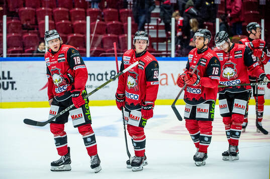 Malmö Redhawks Marcus Sylvegård, Lukas Wernblom, Matias