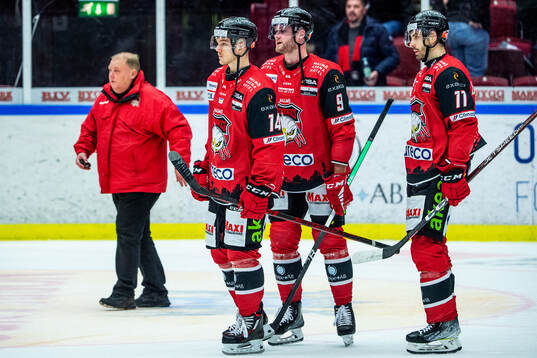 Malmö Redhawks Carl-Johan Lerby, Kim Rosdahl och Markus