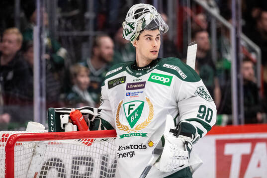 Färjestads målvakt Matthew Tomkins deppar