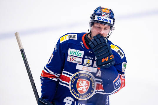 Växjös Martin Lundberg deppar när han blir utvisad