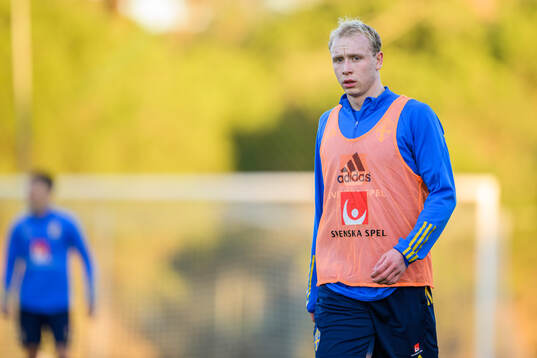 André Boman of the Swedish national football team at a