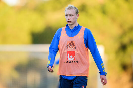 André Boman of the Swedish national football team at a