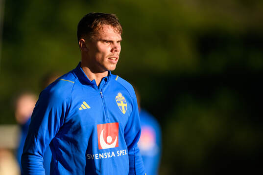 Elias Andersson of the Swedish national football team at a