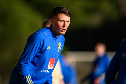 Noah Persson of the Swedish national football team at a